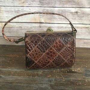 Vintage Hardcase Clutch with Gold Clasp